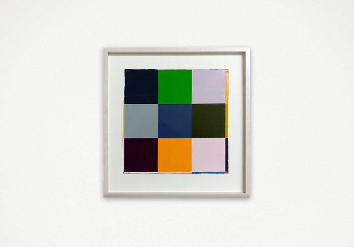 Gerhard Richter | 9 Farben (9 Colours) | 1973 | Oil on canvas | 28.5 x 29 cm | signed, dated and titled on the reverse