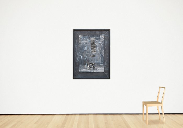 Anselm Kiefer | Jakobs Traum | 2004 | Blei, Foto, Collage, Ölfarbe im Künstlerrahmen | Rahmenmaße 119 x 93 cm