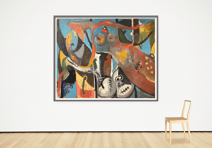 Markus Lüpertz | King Kong und das Mädchen | 1985 | Öl auf Leinwand | 162 x 200 cm | signiert