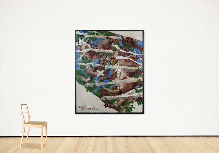 Georg Baselitz | Drei Hunde aufwärts | 1968 | Öl auf Leinwand | 162 x 130 cm | Signiert und datiert; Rückseite betitelt, datiert und signiert